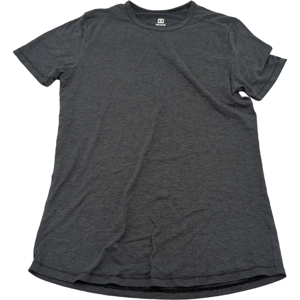 Under Armour Mens Medium Charcoal Gray Heather Short Sleeve Training T-Shirt